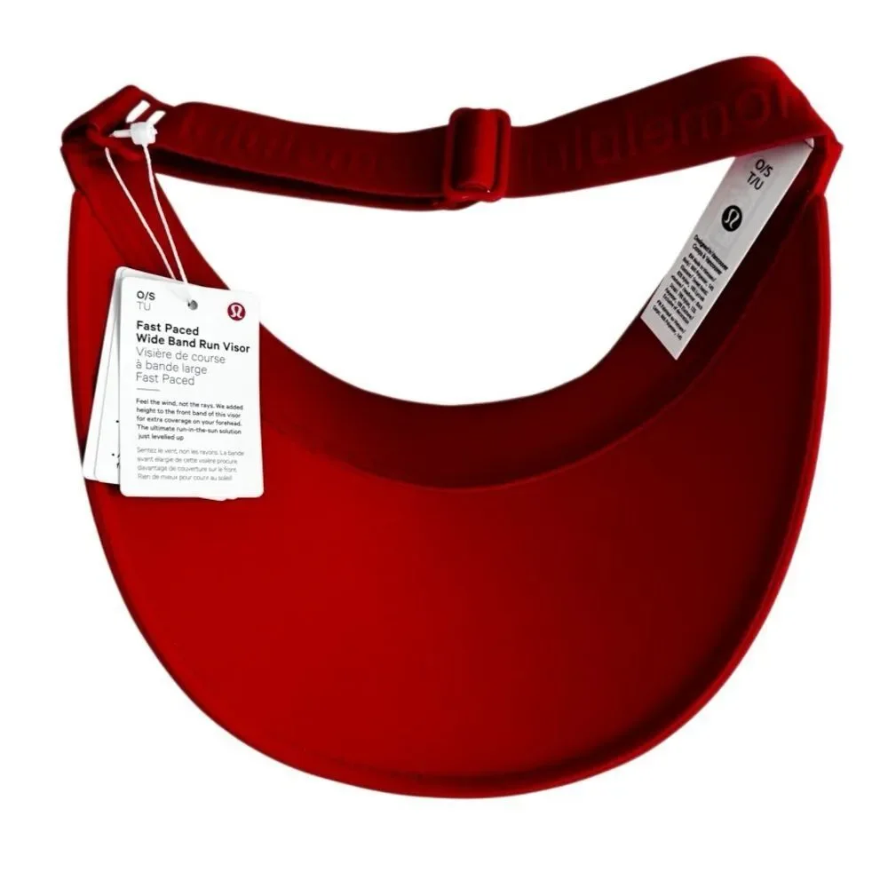 Lululemon Womens Fast Paced Wide Band Running Visor Lulu Red